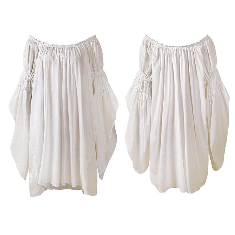Blouse Off Shoulder - Vintage Ortaçağ Rönesans Bluz Uzun Flare