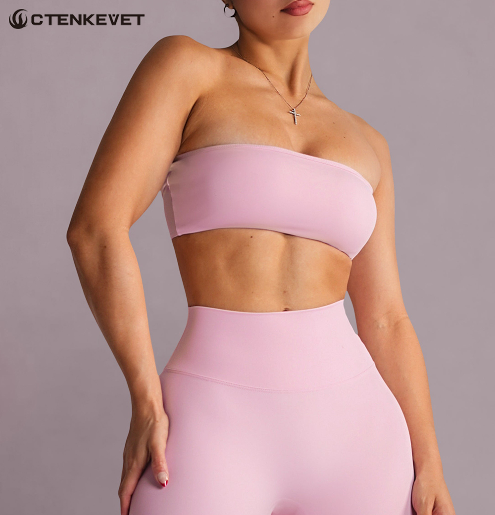 Crop Top Crochet - Askılı Olmayan Spor Sütyeni Spor Salonu
