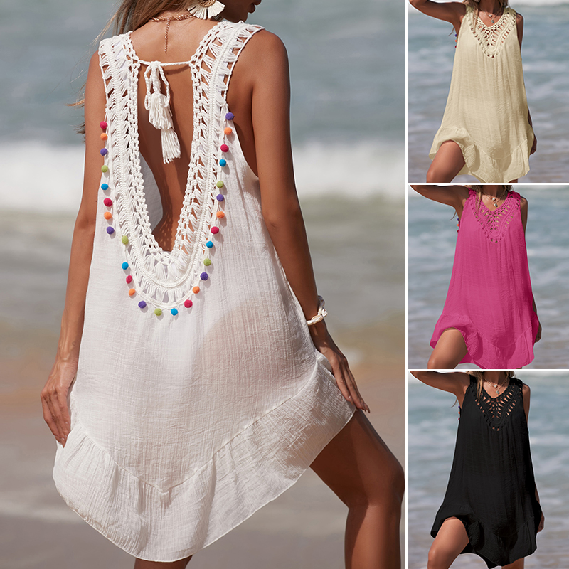 Kadın V Yaka Backless Kısa Elb - Cover Up Kaftan incelemesi ve fiyatı