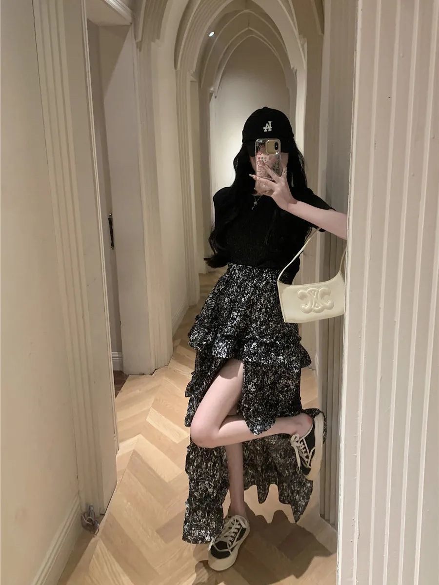 Çiçek Desenli Yarım Boy Etek K - Midi Skirt Floral incelemesi ve fiyatı