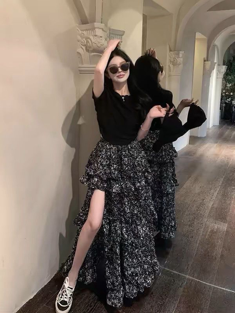 Çiçek Desenli Yarım Boy Etek K - Midi Skirt Floral incelemesi ve fiyatı